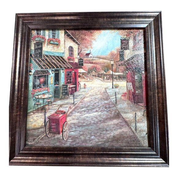 Set Of 4 Framed Autumn French Street Scene Wall Art Prints Parisian Matching - Picture 6 of 8